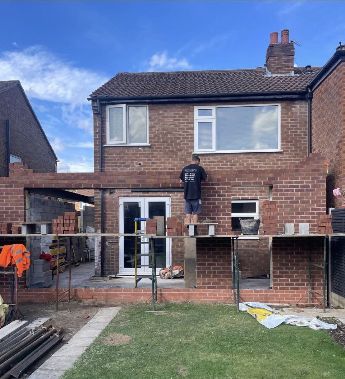 Stylish hallway with artwork